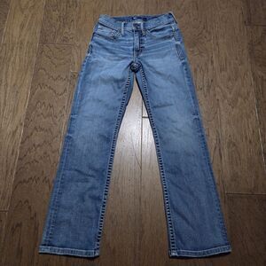 BKE Jeans Mens 28x30 Blue Jake Buckle Pant Faded Embroidery Stretch Heavy Stitch